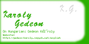 karoly gedeon business card